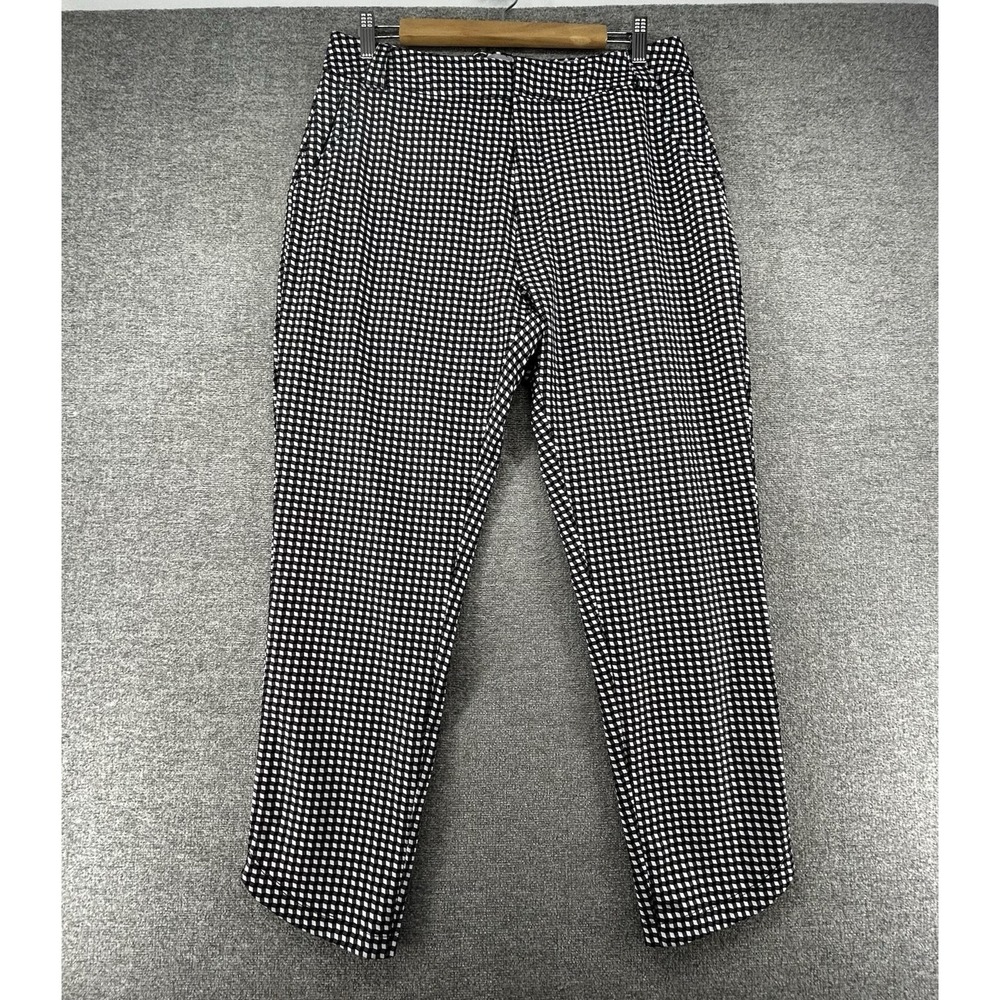 Peter Millar Golf Pants Women‎ Size 12 Black white Hounds Tooth Casual